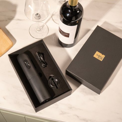VACUVIN elektromos dugóhúzó fóliavágóval, díszdobozban, újratölthető (USB-C)